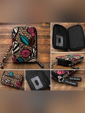 Vera Bradley Floral Zip Around Wristlet Wallet